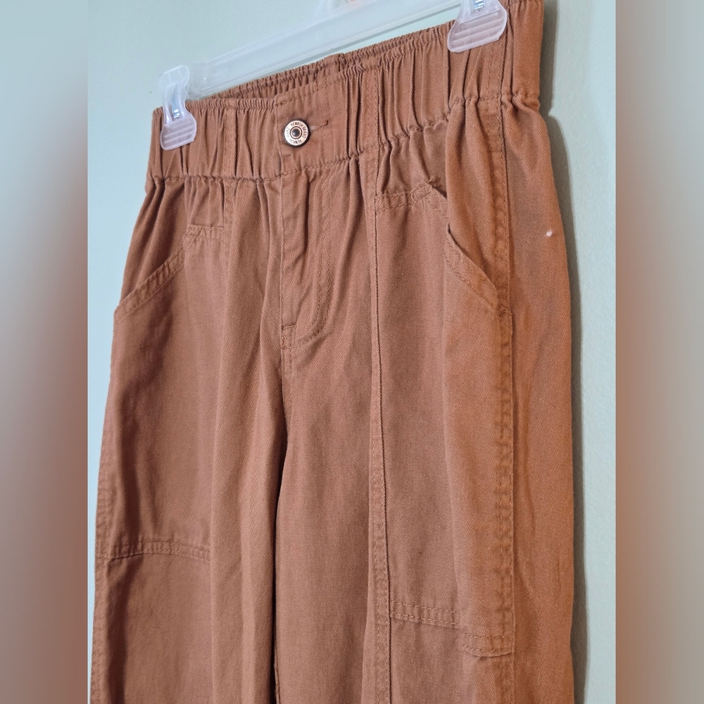 ​Rewash Wide Leg Khaki Pants Brown Rust Coastal Boho Casual 100% Cotton Sz S - Picture 4 of 10